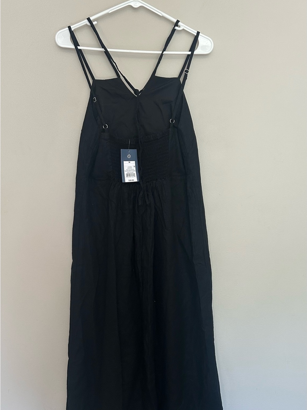 NWT Universal Thread linen blend Black Midi Slip Dress with Double Straps -Med - Picture 5 of 7